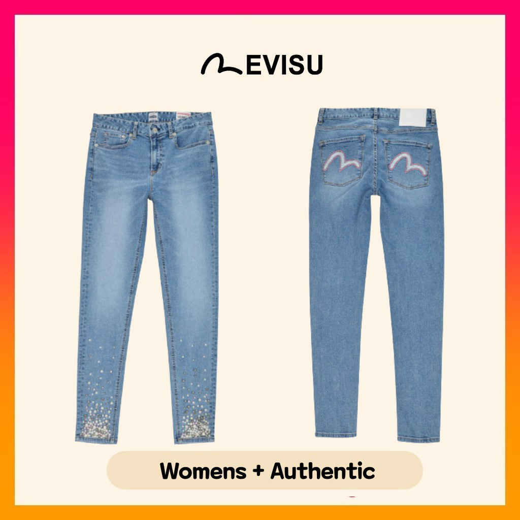 EVISU Beaded Skinny Fit Womens Denim Jean