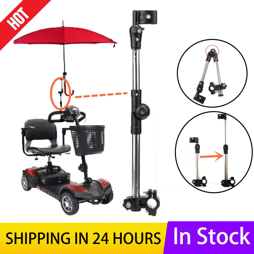 【In Stock】 Wheelchair Stroller Bicycle Umbrella Attachment Handle Bar Holder Clamp Supporter Connector for Elderly Wheelchair Accessory