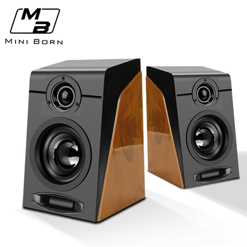 Mini Born 2PCS Soundbar Desktop Computer Speaker TV Super Bass Subwoofer 3.5mm Wired Soundbox USB Powered Home Speakers Portable Speaker for Home Office