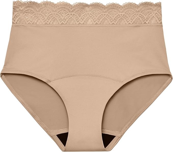 High-Waisted Underwear, Holds 100ml or 6 Tablespoons or 1/4 Cup of Fluid*, Lightweight Absorbent Incontinence Underwear, FSA/HSA-Approved Feminine Care, Beige